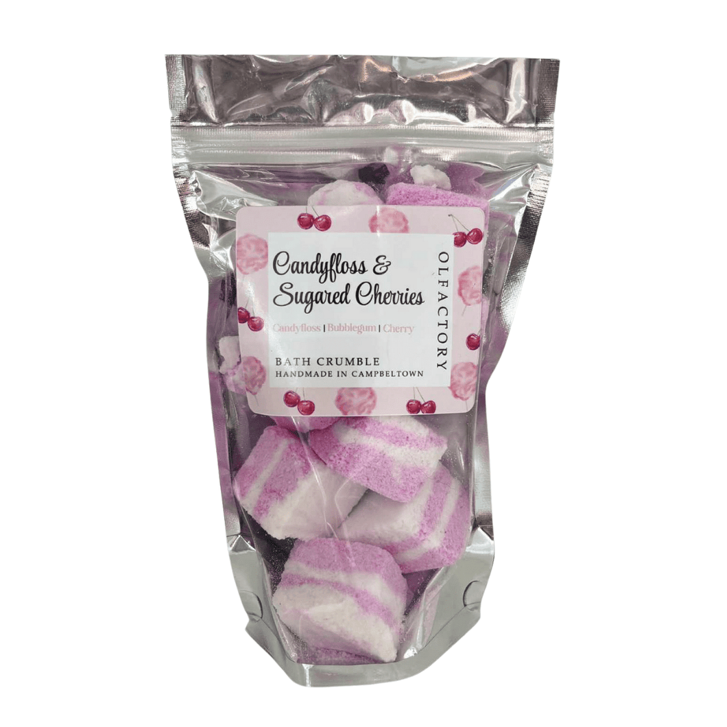 BATH CRUMBLE - Candy Floss & Sugared Cherries - OLFACTORY CANDLES