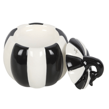 Load image into Gallery viewer, Black &amp; White Striped Pumpkin Oil Burner - OLFACTORY CANDLES