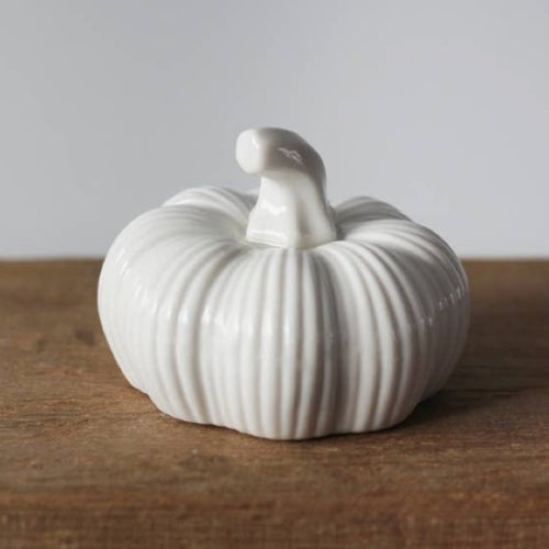 Ceramic Ribbed Pumpkin 8cm - Olfactory Candles