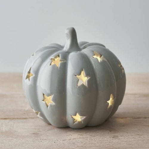 Ceramic T - Light Holder Pumpkin Grey, 10.8cm - Olfactory Candles