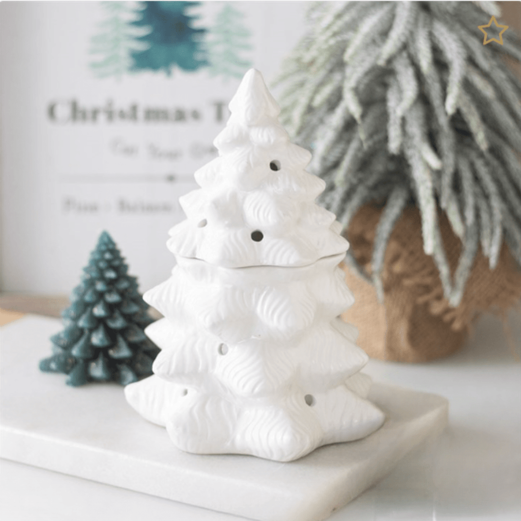 Christmas Tree Wax Burner - White - OLFACTORY CANDLES