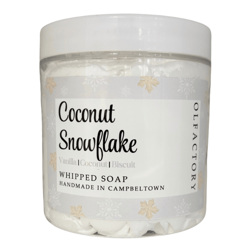 CHRISTMAS WHIPPED SOAP - Coconut Snowflakes - OLFACTORY CANDLES