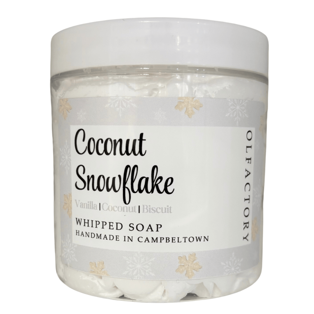 CHRISTMAS WHIPPED SOAP - Coconut Snowflakes - OLFACTORY CANDLES