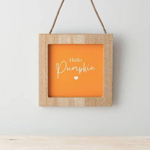 Orange 'Hello Pumpkin' Plaque - Olfactory Candles