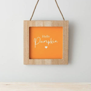 Orange 'Hello Pumpkin' Plaque - Olfactory Candles