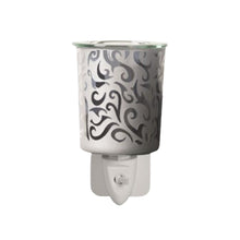 Load image into Gallery viewer, Wax Melt Burner Plug - in - Pewter Swirl - Olfactory Candles