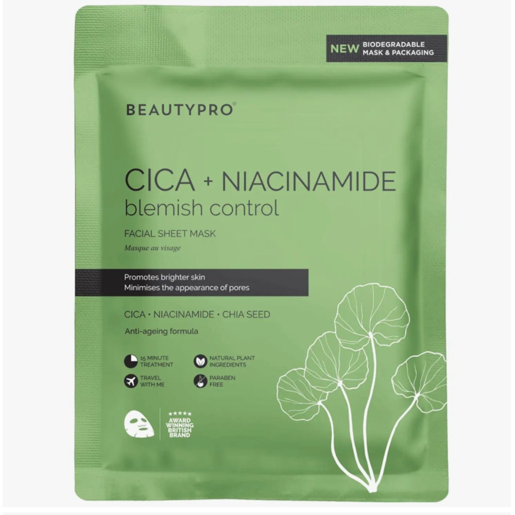 Cica + Niacinamide Blemish Control Mask - 100% Biodegradable - Olfactory Candles