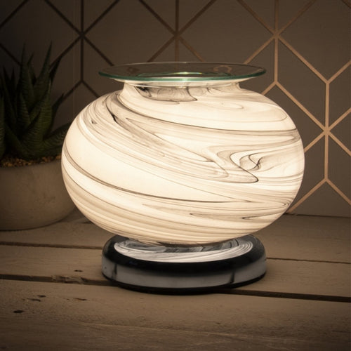 Electric Wax Melt Burner - Grey Swirl Large - Olfactory Candles