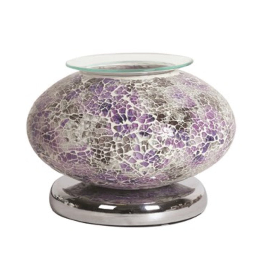 Electric Wax Melt Burner - Purple Mosaic Ellipse - Olfactory Candles