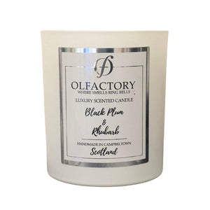 LUXURY SCENTED CANDLE - Black Plum & Rhubarb - Olfactory Candles