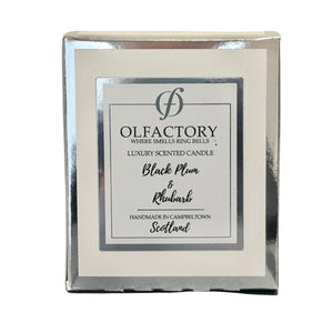 LUXURY SCENTED CANDLE - Black Plum & Rhubarb - Olfactory Candles